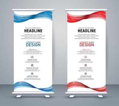 Business Roll up banner template vector roll up stand banner design stand design