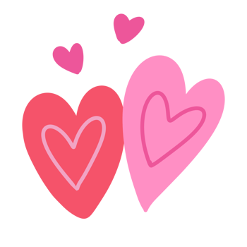Valentine's Day Love Hearts Doodles png