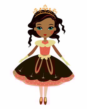 cute black princess vector