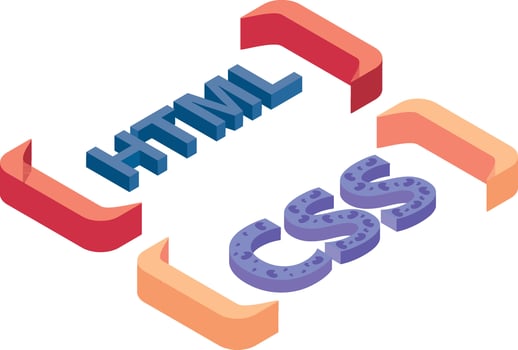 HTML and CSS Illustration vector