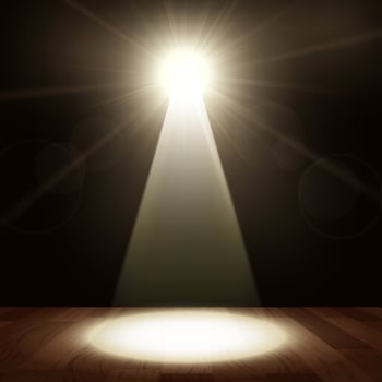 Spotlight In Show Performance with Wood Floor, Vector Illustration
