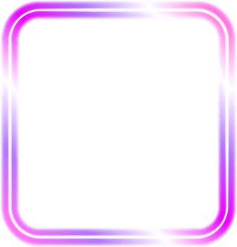 Abstract neon frame. Shining and glowing border. Copy space for your images, text, lettering, pictures, photos and designs. png