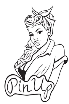 Illustration of pin up girl vector