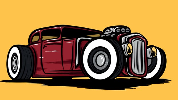 Illustration of Vintage car vector