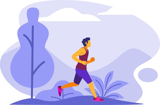 Man Jogging Flat Vector Illustration
