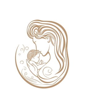 mother and child vector