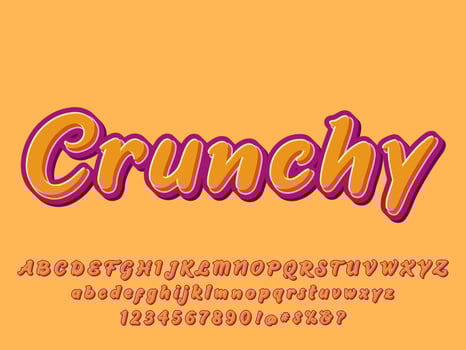 3D cartoon cool trendy text effect vector