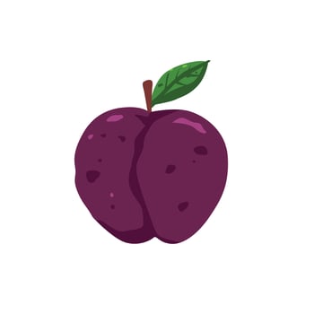 Plum fruit cartoon vector illustration