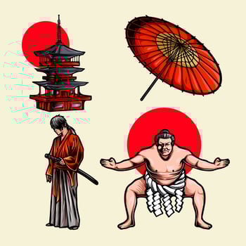 Typical Japanese tourism icon vector