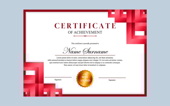 certificate design simple modern a4 luxury certificate red gold color vector