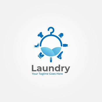 Laundry Logo Vector Graphic Design and clothing icon