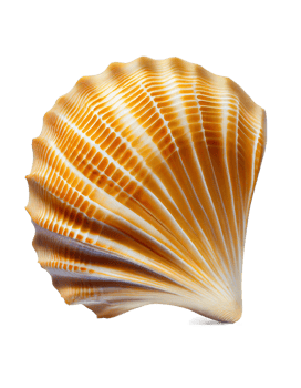 Seashell on transparent background, created with png
