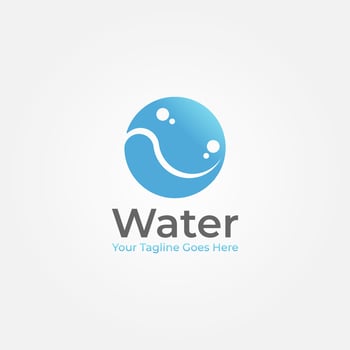 Water Logo Graphic Design in circle shape vector
