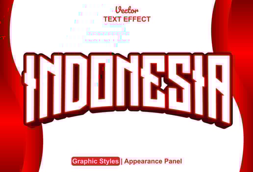 indonesian text effect with graphic style and editable. vector