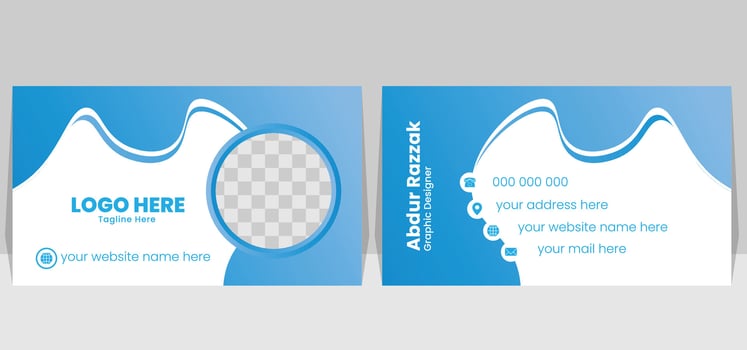 Blue Creative Business Card Template Pro Vector
