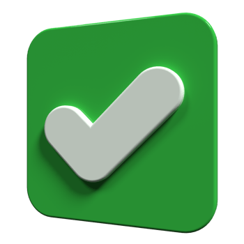 3d render of check mark. Like or correct symbol. 3d verification icon. 3d render illustration png