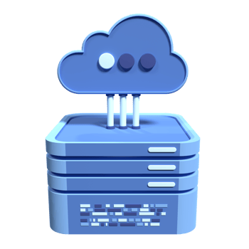 Cloud computing technology. Cloud data center with hosting server. Cloud service 3d rendering. Network and database. Cloud storage. 3d render illustration png
