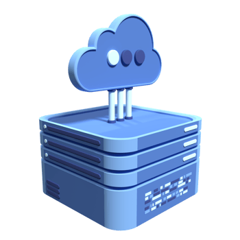 Cloud computing technology. Cloud data center with hosting server. Cloud service 3d rendering. Network and database. Cloud storage. 3d render illustration png
