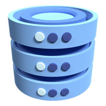3d render of database. Database server 3d render icon. Network and database. Computer technology. 3d render illustration png