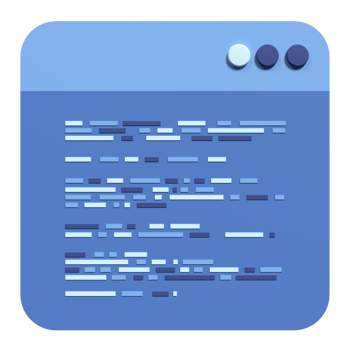 3d render coding icon. Coding screen 3d rendering. Programming with syntax code. 3d render illustration png