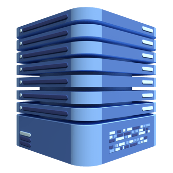 3D server icon. Computer server 3d render icon. Cloud computing. 3d render illustration png