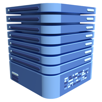 3D server icon. Computer server 3d render icon. Cloud computing. 3d render illustration png