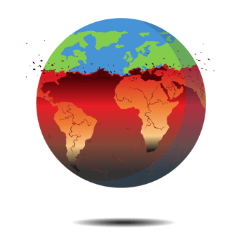 Global Burning, climate change - world illustration, Graphic illustration of a heat earth. png