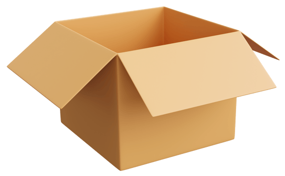 Carton box 3D rendering object icon illustration png
