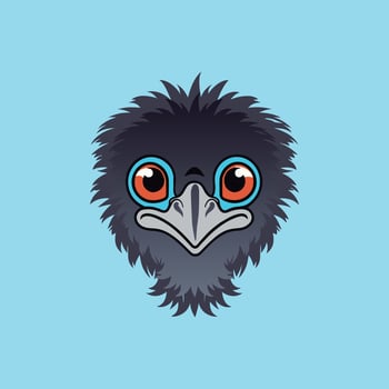 emu mascot face vector illustration