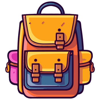 icon cute student backpack png