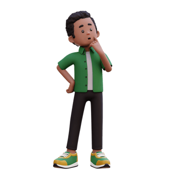 3d male character thinking png