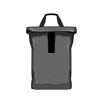 young photo camera backpack cartoon vector illustration