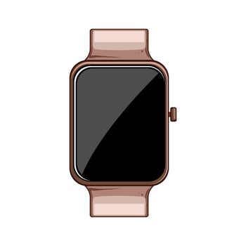 clock smart watch cartoon vector illustration