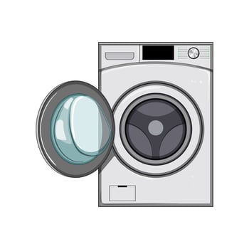 clean washing machine cartoon vector illustration