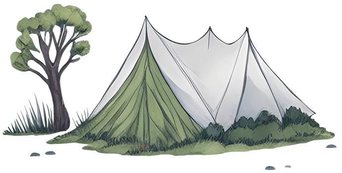 Watercolor camping tent. png