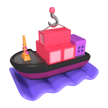 Cargo Ship 3D Illustration Icon png