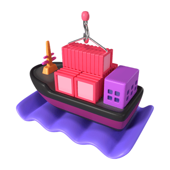 Cargo Ship 3D Illustration Icon png