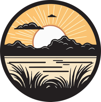 Hand Drawn vintage nature and fields logo in flat line art style png