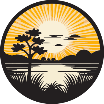 Hand Drawn vintage nature and fields logo in flat line art style png