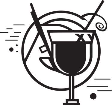 Hand Drawn vintage cocktail logo in flat line art style png