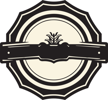 Hand Drawn vintage logo in flat line art style png
