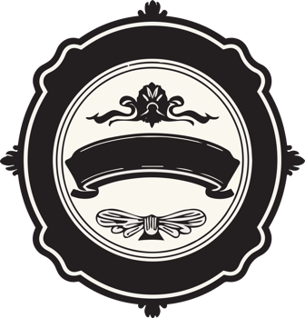 Hand Drawn vintage logo in flat line art style png