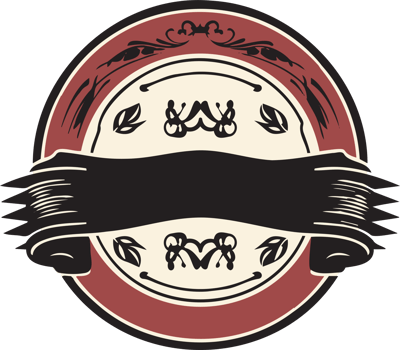 Hand Drawn vintage logo in flat line art style png