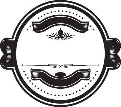 Hand Drawn vintage logo in flat line art style png