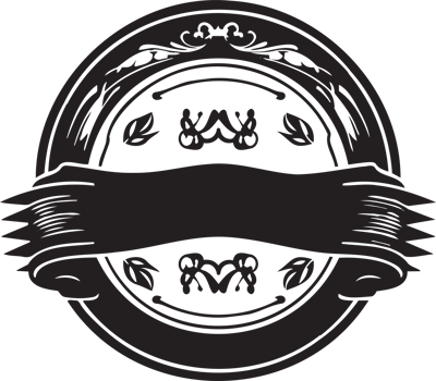 Hand Drawn vintage logo in flat line art style png