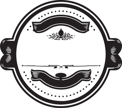 Hand Drawn vintage logo in flat line art style png