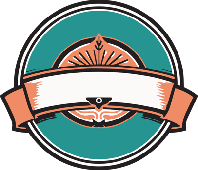 Hand Drawn vintage logo in flat line art style png