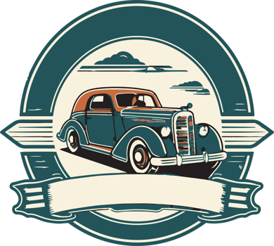 Hand Drawn vintage logo in flat line art style png