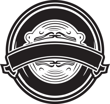 Hand Drawn vintage logo in flat line art style png