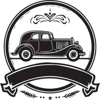 Hand Drawn vintage logo in flat line art style png